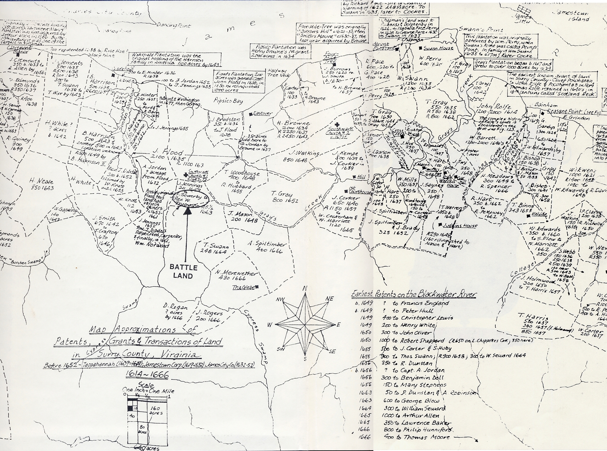 Surry County Virginia Colonial Map